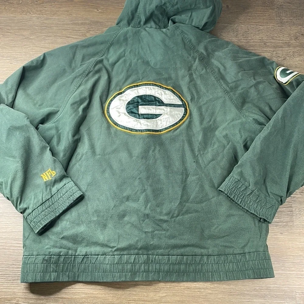 NFL Vintage Mens Green Bay Packers Hooded Zip Up Jacket, size large
